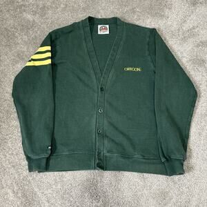 Vintage BARBARIAN Rugby Wear Oregon University Cardigan Men's XL Green